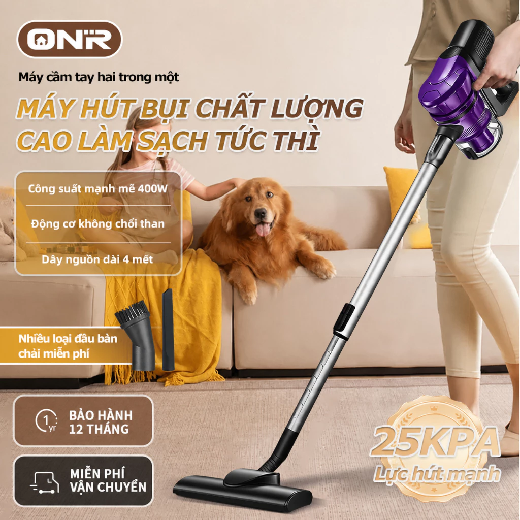 Máy Hút Bụi Cầm Tay Đa Năng, ONR, Lực Hút 25000PA, Máy Hút Bụi 3 In 1, Bảo Hành 18 Tháng