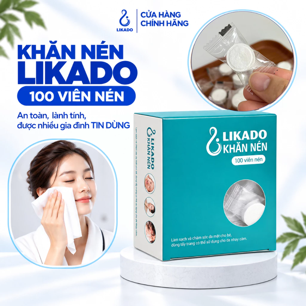 Khăn giấy nén dạng viên kẹo du lịch LIKADO ( loại 100 viên)