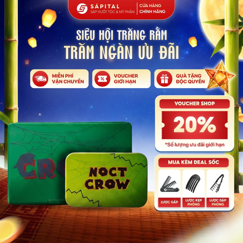 Sáp vuốt tóc Crows Phong BVB - Giữ nếp tới 24h, Không bóng bết, Phù hợp mọi chất tóc, Hương nước hoa
