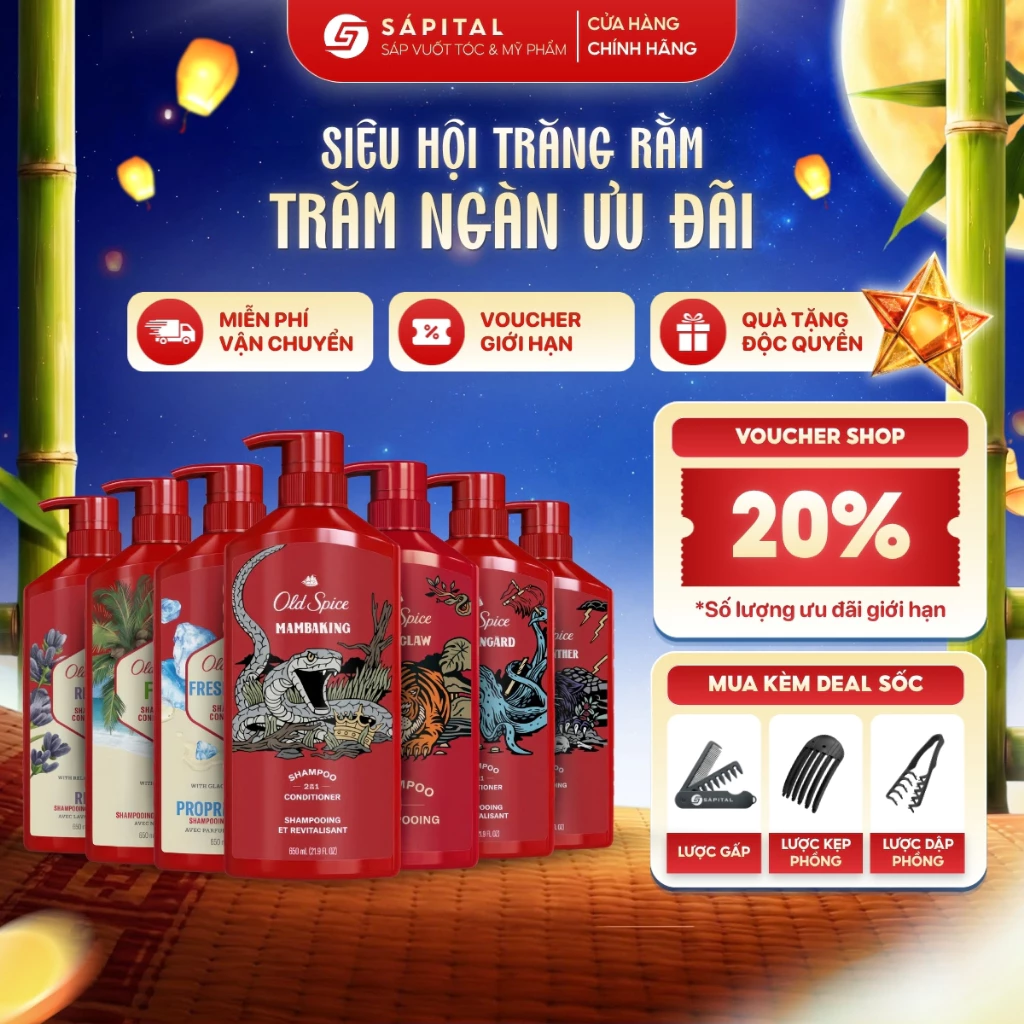 [SVIP] Dầu gội xả OLD SPICE - Đủ mùi hương, Nhiều dưỡng chất giúp, Tạo độ phồng, bồng bềnh cho tóc