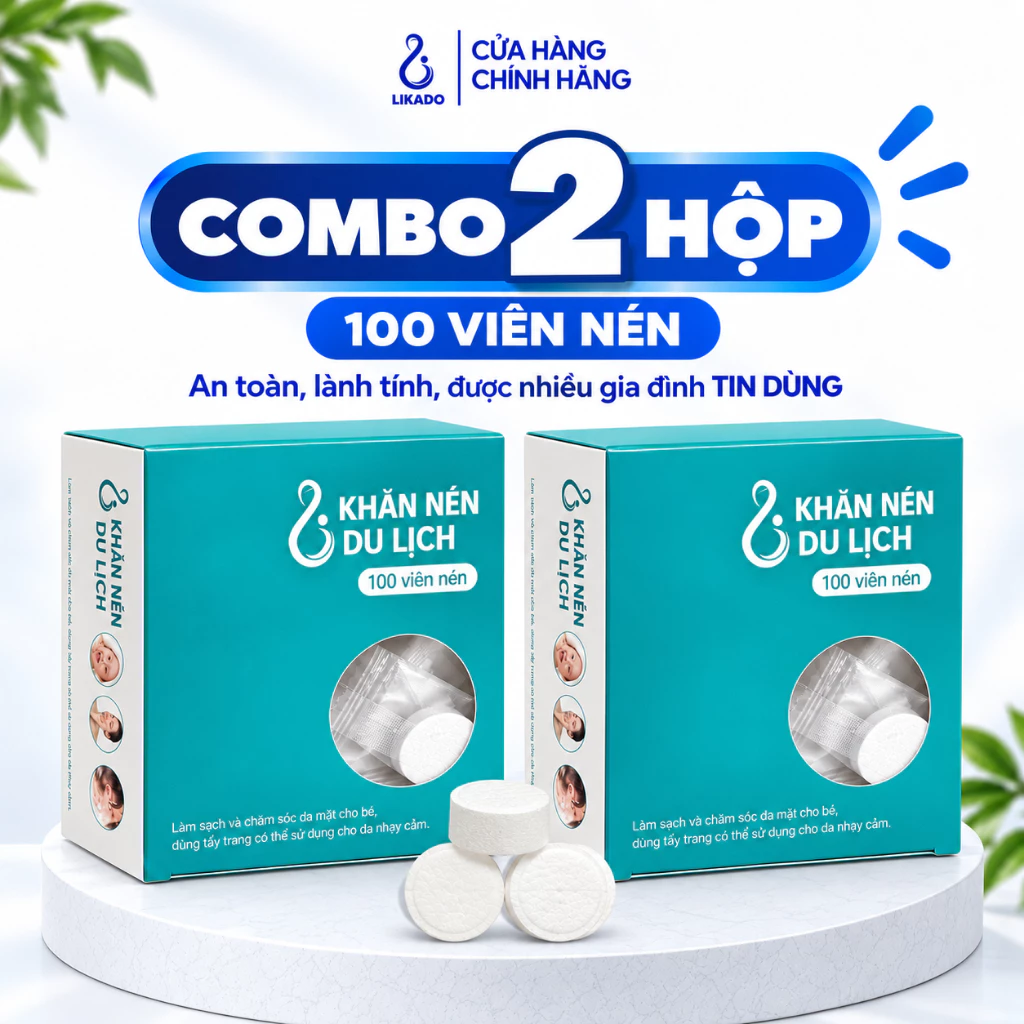 Khăn Nén Du Lịch LIKADO hộp 100 viên bọc kẹo - SET 2 HỘP