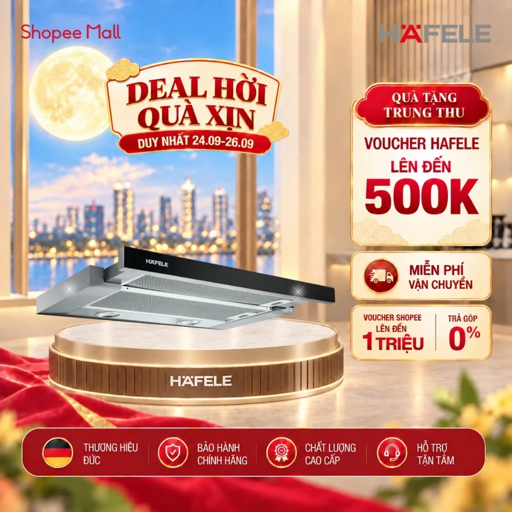 Máy Hút Mùi Âm Tủ HAFELE HH-TG60E (60cm) - 539.81.073 Xuất Xứ Châu Âu Kèm Than Hoạt Tính