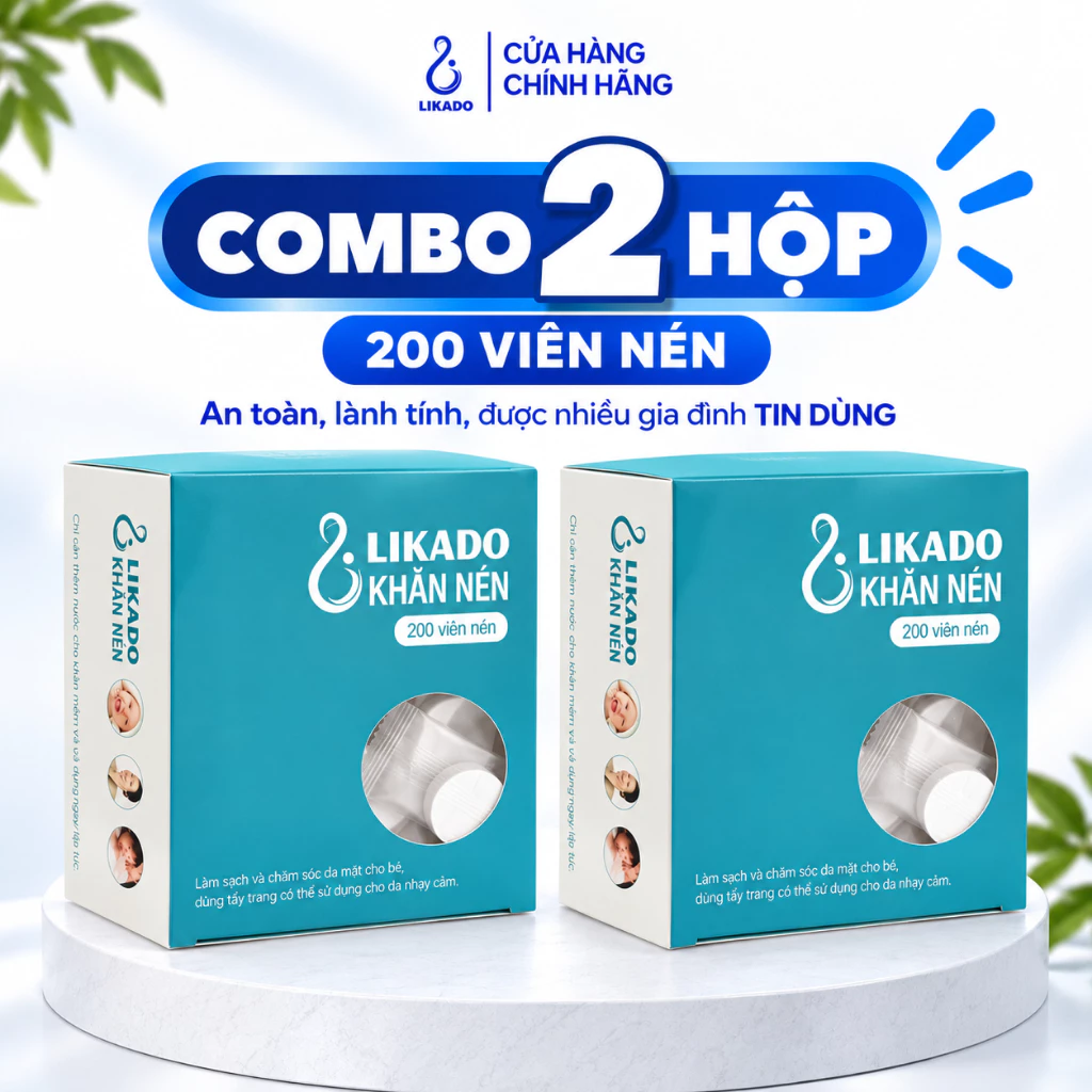 Khăn nén du lịch LIKADO hộp 200 viên trần (set 2 hộp)