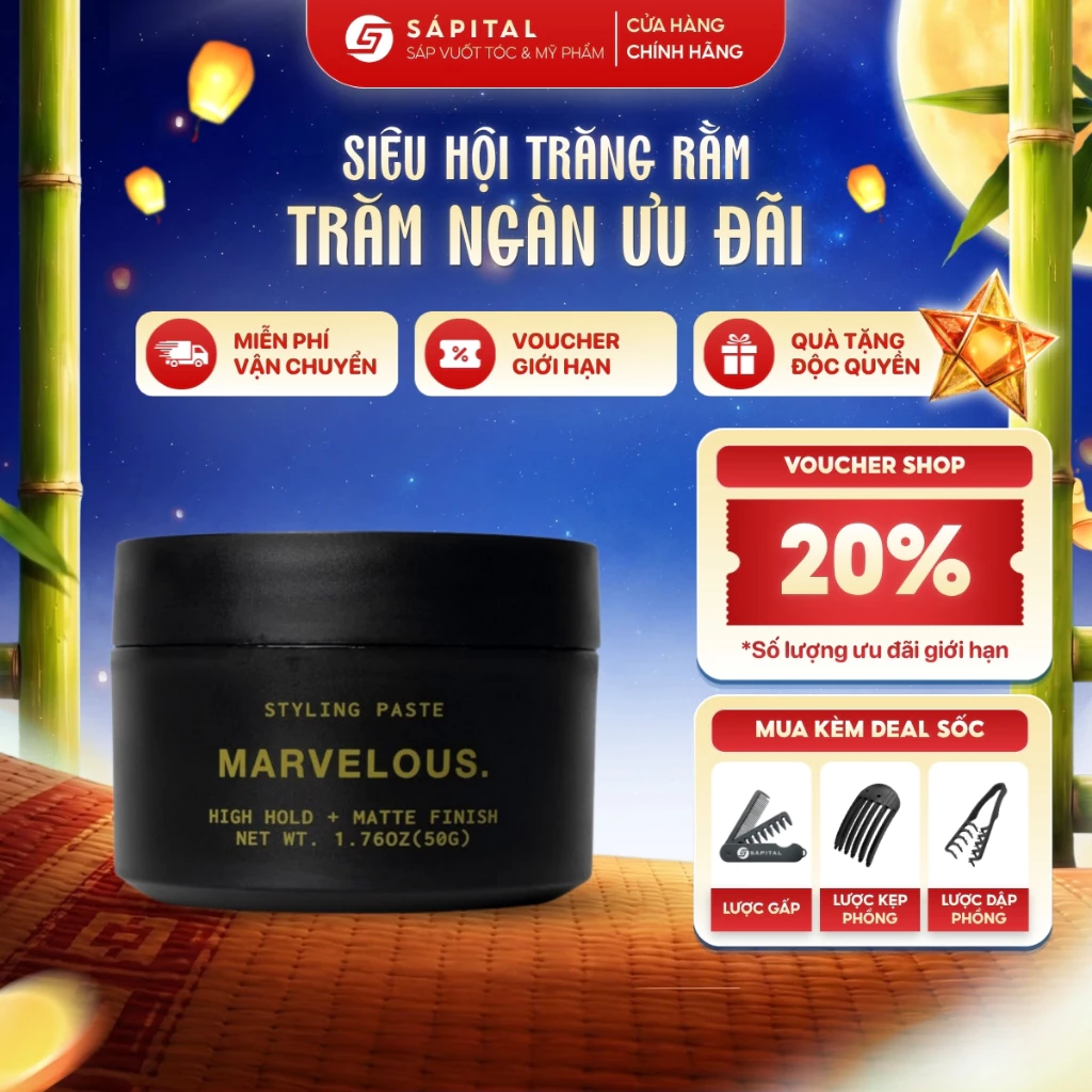 Sáp vuốt tóc Rusty Lab Marvelous - Giữ nếp linh hoạt, Cấp ẩm nhẹ, Nhiều dưỡng chất, Hương nước hoa