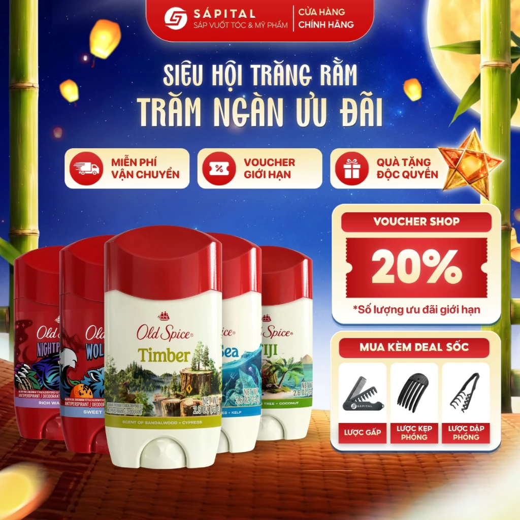 Lăn Old Spice 73G (Sáp Trắng) - Đủ mùi hương, Lưu hương tới 48h, Phù hợp cho cả nam&nữ