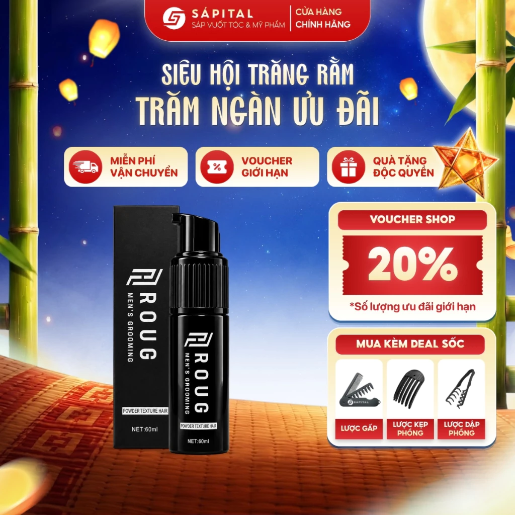 [VERSION 3] Bột tạo phồng tóc Roug - Tạo phồng nhanh chóng, Kiểm soát dầu thừa, Giữ nếp tự nhiên