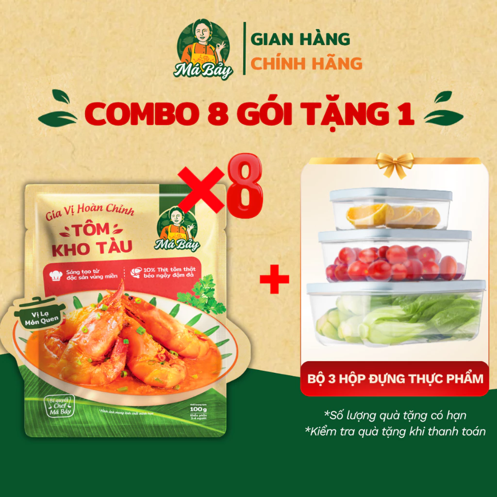 Gia vị tôm kho tàu Má Bảy 100g sốt kho ram tôm rim tôm thịt không cần nêm nếm