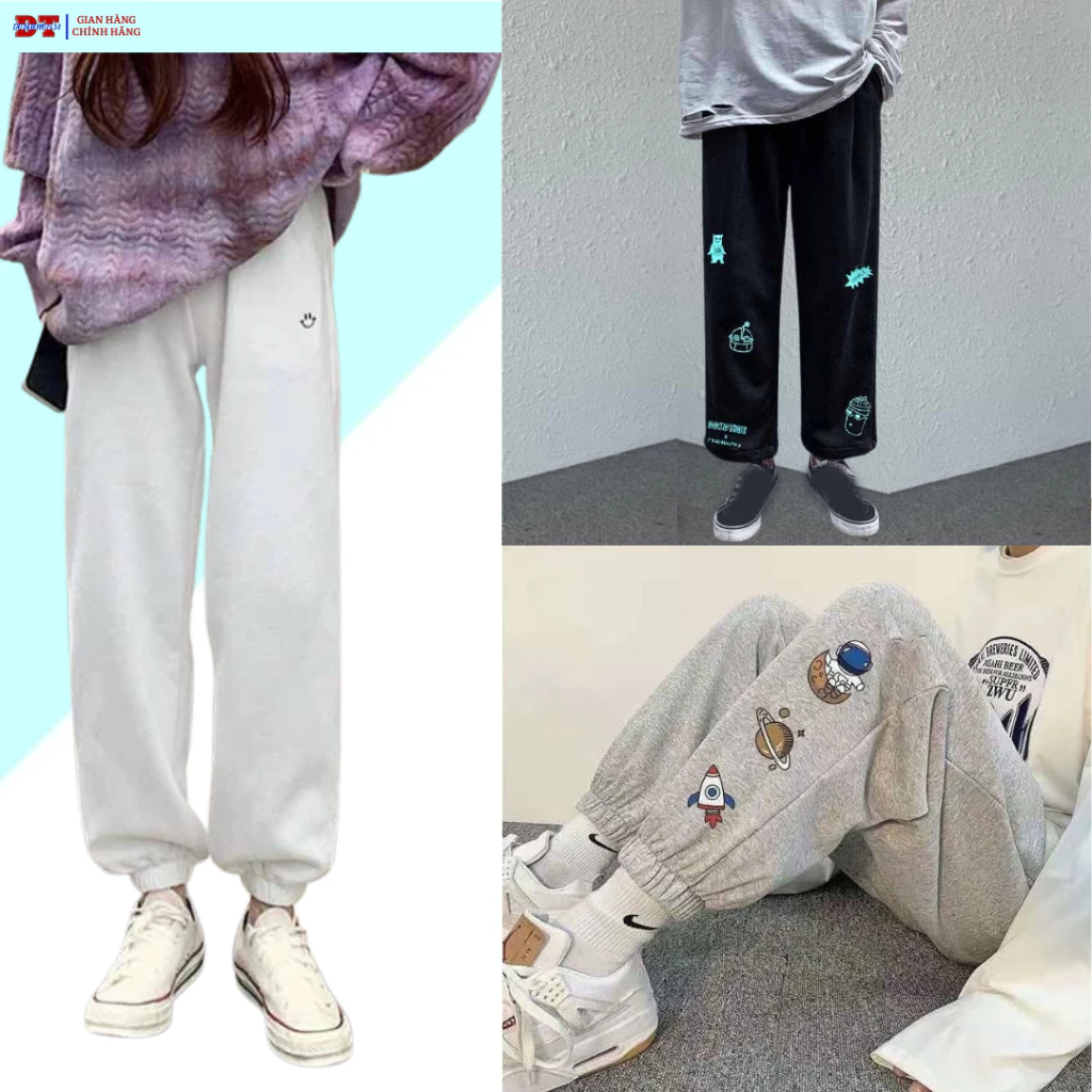 Quần ống rộng ⚡️ MỚI HÓT ⚡️ Quan jogger nam nữ dáng dài phối sọc thể thao SSL
