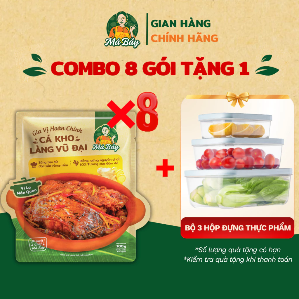 Combo gia vị kho cá làng Vũ Đại Má Bảy 100g sốt kho cá hoàn chỉnh