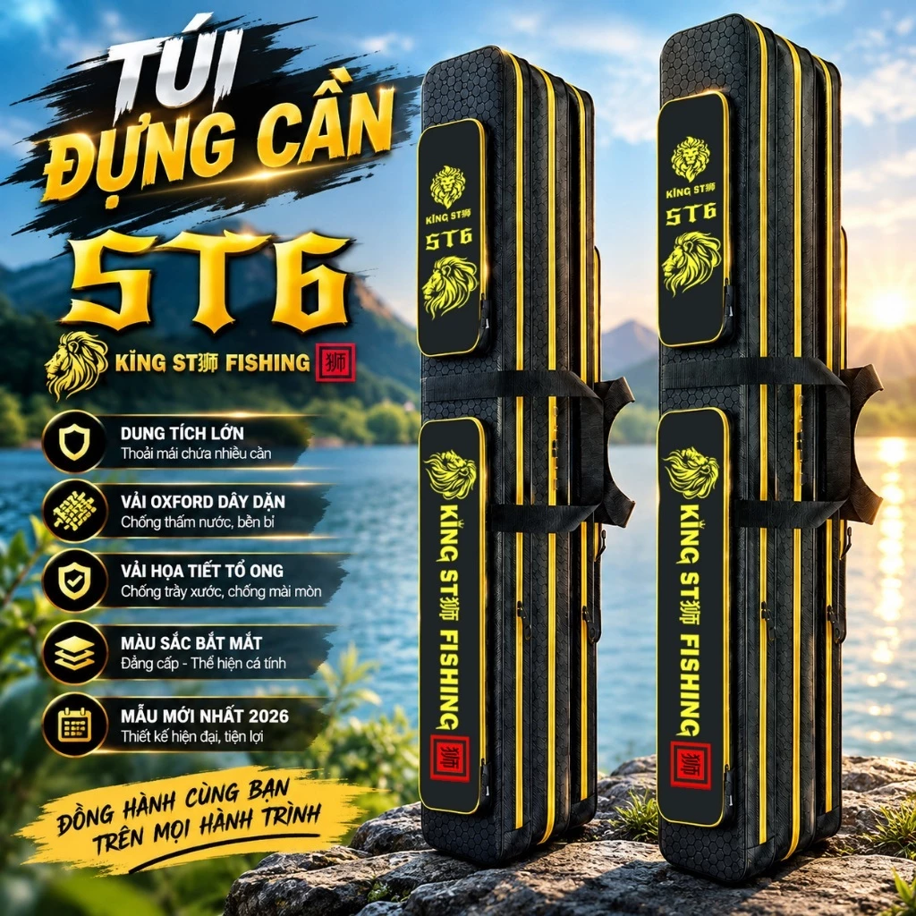 Túi Đựng Cần Câu,Bao Đựng Cần Câu KING ST6 Mẫu Mới 2026 – BB83