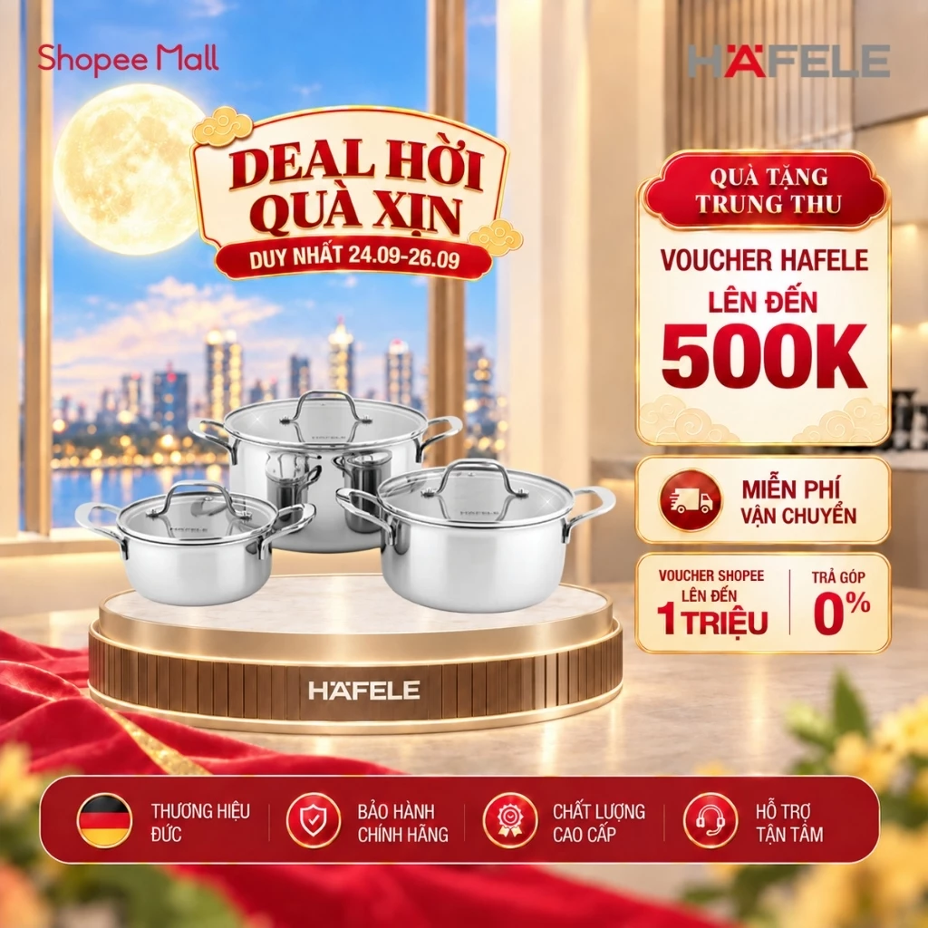 [NEW] Bộ nồi 3 món Hafele HS-CW3WX 535.44.159