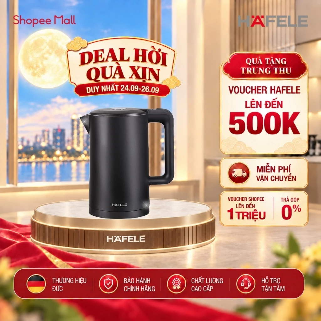 Ấm đun siêu tốc KETTLE Hafele HS-K1705DB 535.43.548