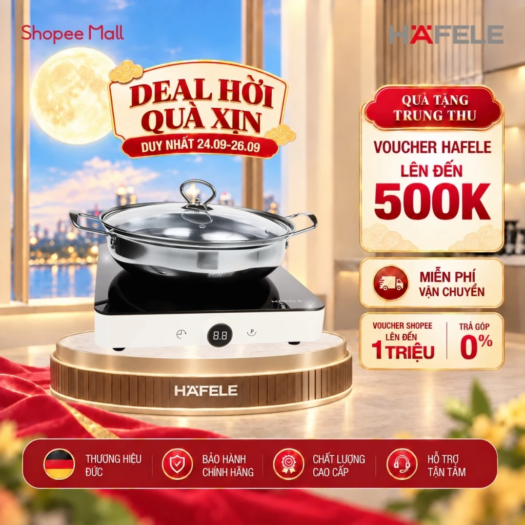 [Tặng kèm nồi lẩu] Bếp từ đơn Hafele HSI-21FW