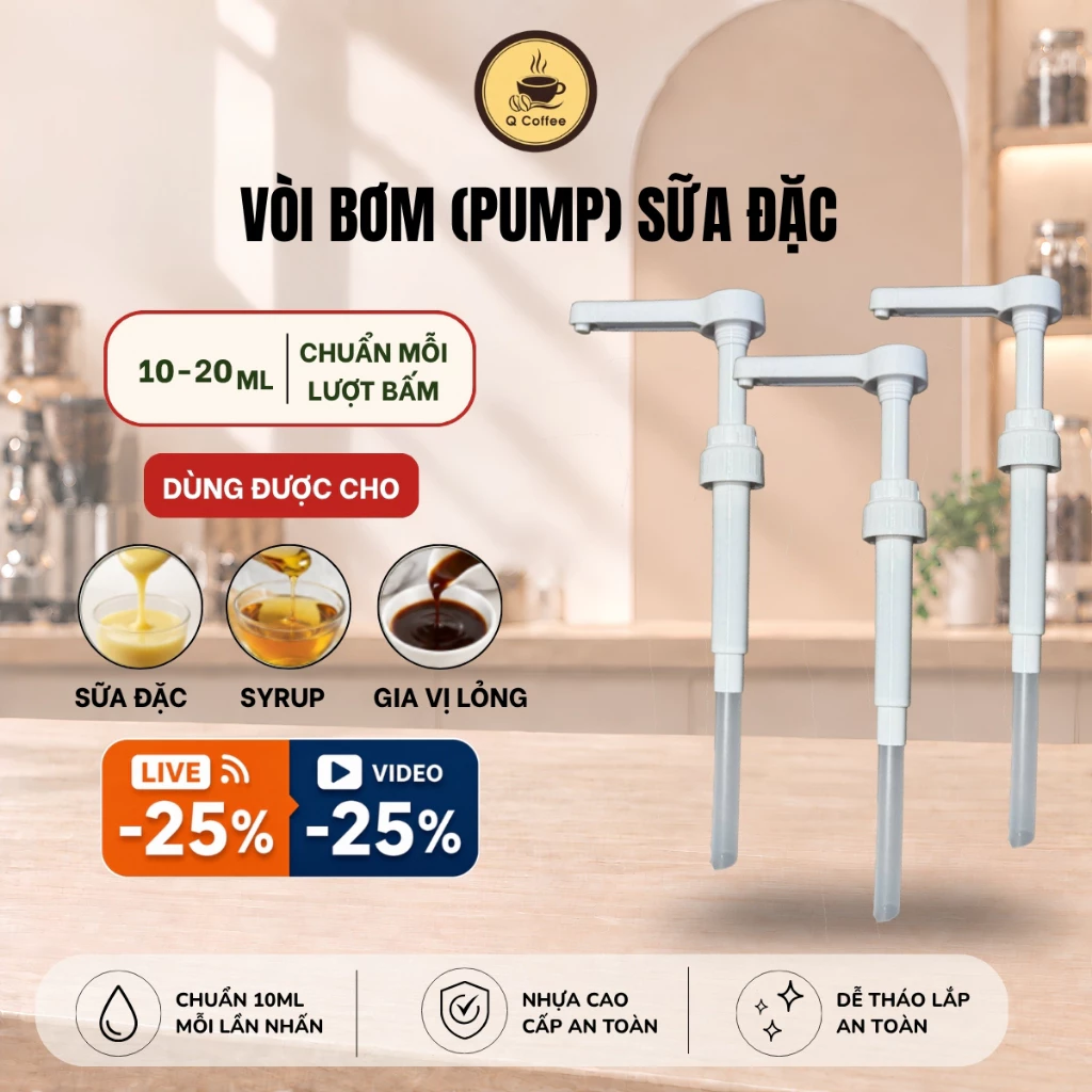 Vòi Bơm siro, siro đường loại 10ml