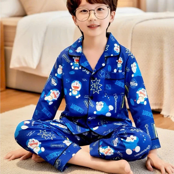 Bộ pijama trẻ em unisex vải lụa Mango họa tiết | Đồ ngủ trẻ em cao cấp, mềm mát, mặc ở nhà
