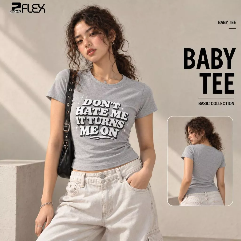 Áo Thun Baby Tee Zflex AZG49 Croptop Ôm Dáng Chất Cotton Co Giãn