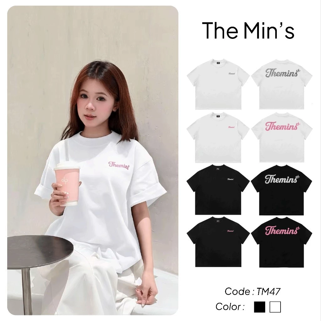 Áo Thun Local Brand The Min’s Sparkle Logo Tee TM47 Áo Thun Unisex Form Boxy Vải Cotton 260gsm