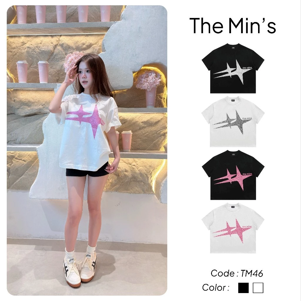 Áo Thun Local Brand The Min’s The Glitter Star Tee TM46 Áo Thun Unisex Form Boxy Vải Cotton 260gsm