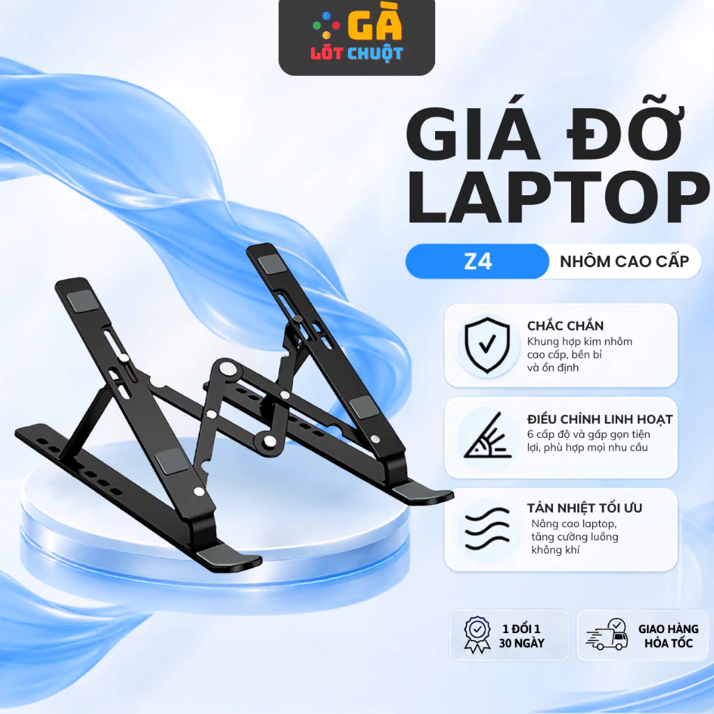 Giá đỡ laptop kim loại nhôm 16inch ,điều chỉnh cấp độ theo nhu cầu tháo lắp gọn gàng tiện dụng - GLC