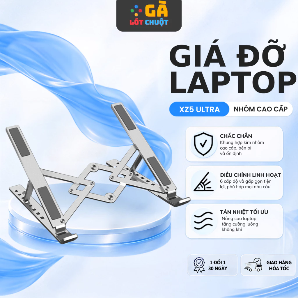 Giá Đỡ Laptop XZ5 Ultra 18 Inch – Tản Nhiệt Hiệu Quả, Thiết Kế Hiện Đại, Công Thái Học Chuẩn, Gập Gọn Tiện Lợi