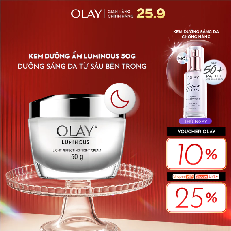 Kem Dưỡng Ẩm OLAY LUMINOUS Ban Đêm Sáng Da 50G