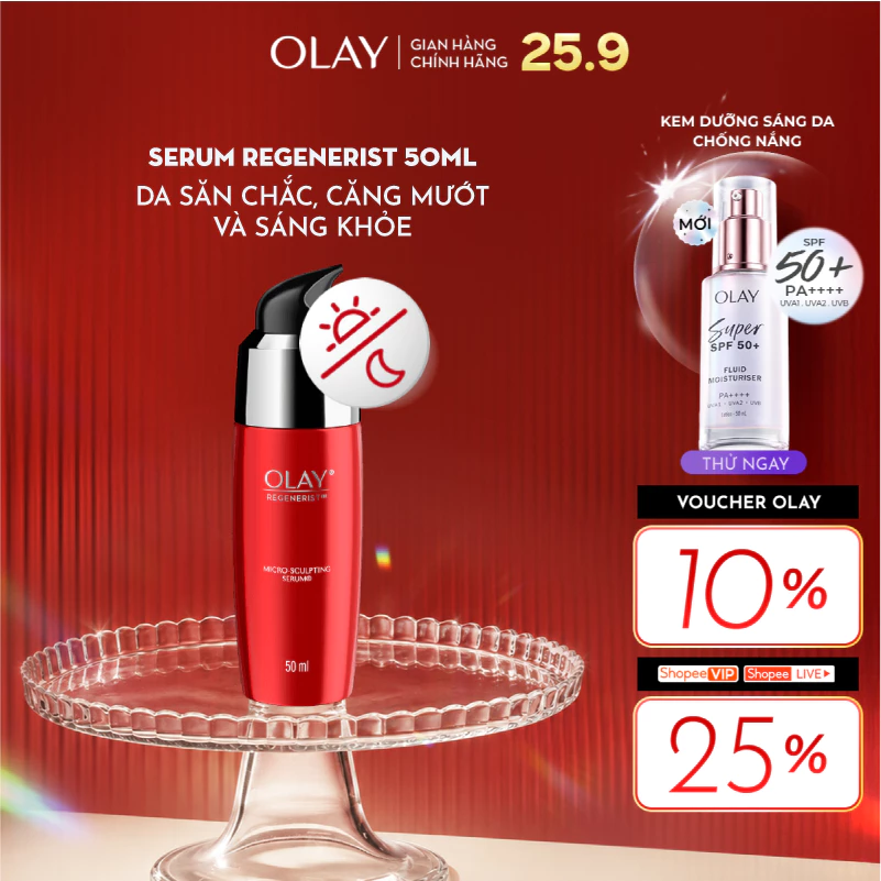 Serum OLAY REGENERIST Dưỡng Da Căng Mướt, Sáng Khỏe & Phục Hồi Dấu Hiệu Lão Hóa 50ML