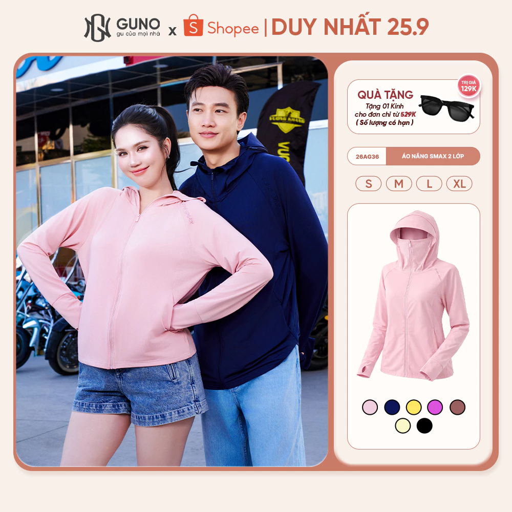 Áo Chống Nắng Nam Nữ GUNOTHOM SMAX Cao Cấp Phiên Bản Chống UV50+ Vải Thơm 2 Lớp Mát Lạnh 26AG36/AB42