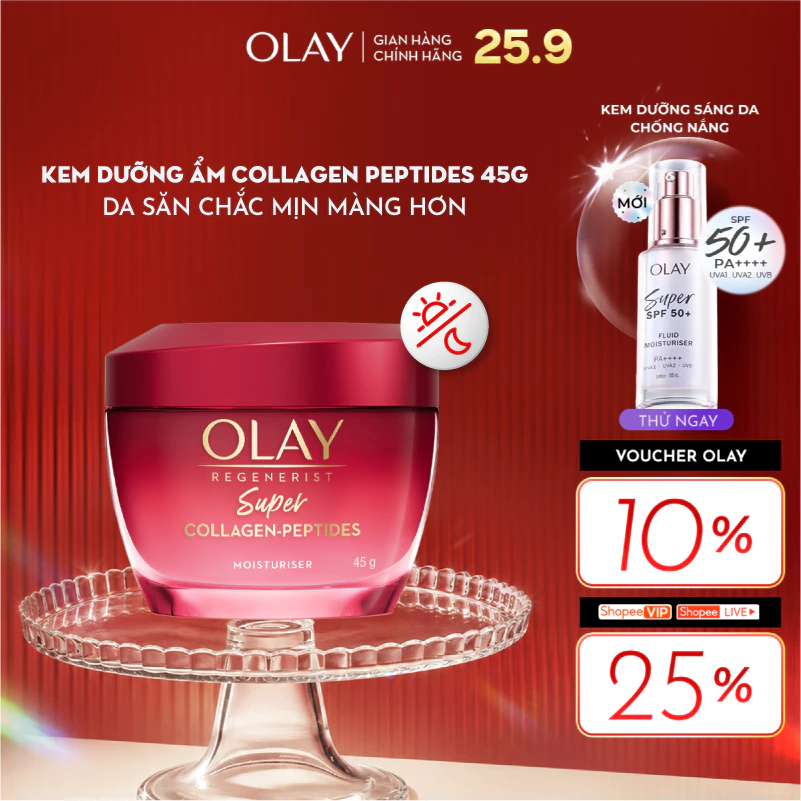 [MỚI] Kem Dưỡng Ẩm OLAY Super Collagen Peptides Giúp Cải Thiện 5 Dấu Hiệu Lão Hóa Phức Tạp 45G
