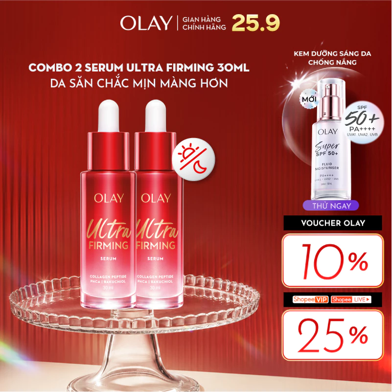 [MỚI] Combo 2: Serum OLAY Ultra Firming Giúp Da Săn Chắc & Mịn Màng 30MLx2