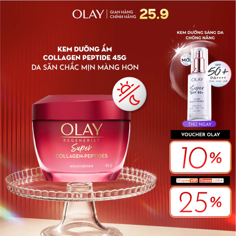 [LS] Kem Dưỡng Ẩm OLAY Super Collagen Peptides Giúp Cải Thiện 5 Dấu Hiệu Lão Hóa Phức Tạp 45G