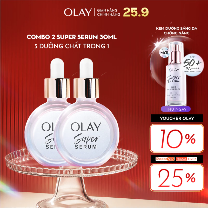 [LS] Super Serum OLAY 5 Dưỡng Chất Trong 1 Chai 30ml Hoặc 30mlx2