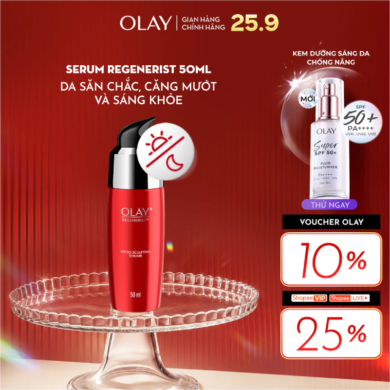 [LS] Serum OLAY REGENERIST Dưỡng Da Căng Mướt, Sáng Khỏe & Phục Hồi Dấu Hiệu Lão Hóa 50ML