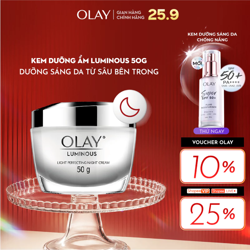 [LS] Kem Dưỡng Ẩm OLAY LUMINOUS Ban Đêm Sáng Da 50G