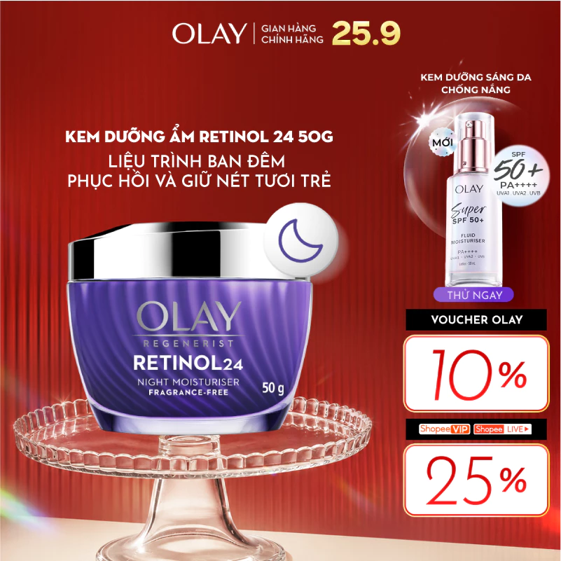 [LS] Kem Dưỡng Ẩm OLAY RETINOL24 Giúp Mờ Nếp Nhăn 50G