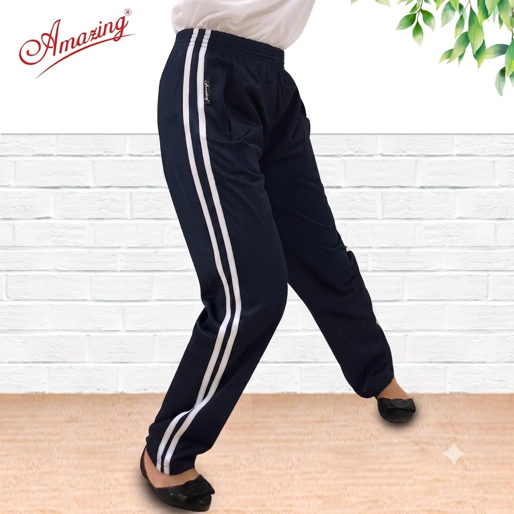 Quần thun thể dục màu xanh Amazing, đồng phục đi học lưng chun, đồ thể thao nam nữ các cấp, Amazing