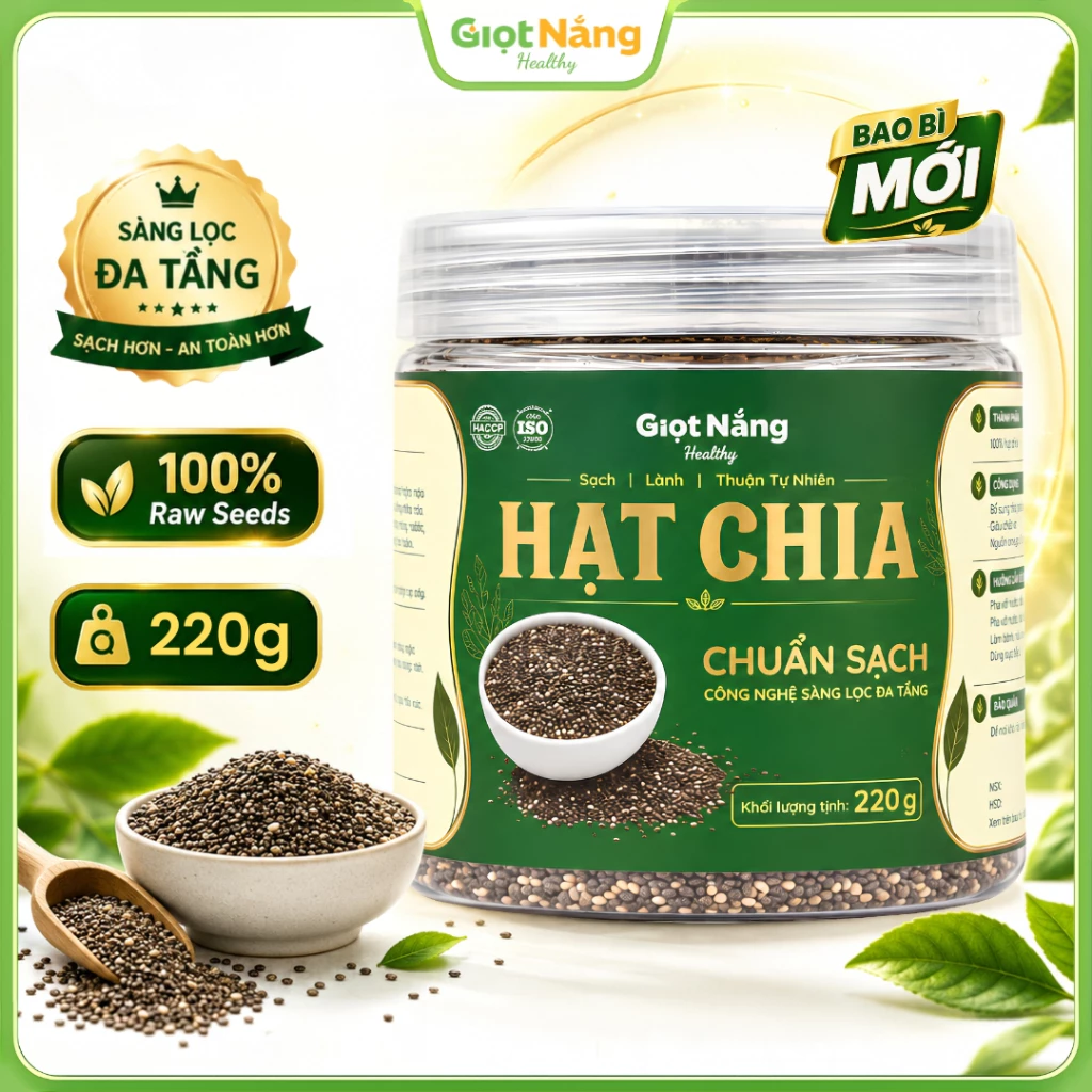 [CHÍNH NGẠCH] Hạt Chia Lành Cho Sức Khỏe Làm Món Sữa Chua Hạt Chia Tiện Lợi từ Nông Sản Giọt Nắng Tết Trung Thu