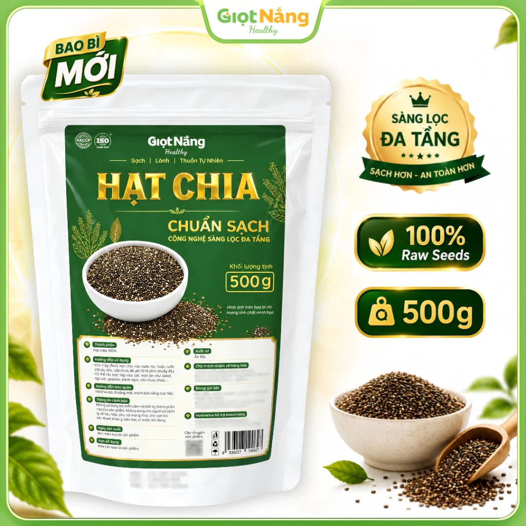 Hạt Chia Healthy Sạch Lành Cho Sức Khỏe Làm Món Sữa Chua Hạt Chia Thơm Ngon từ Nông Sản Giọt Nắng Dịp Tết Trung Thu