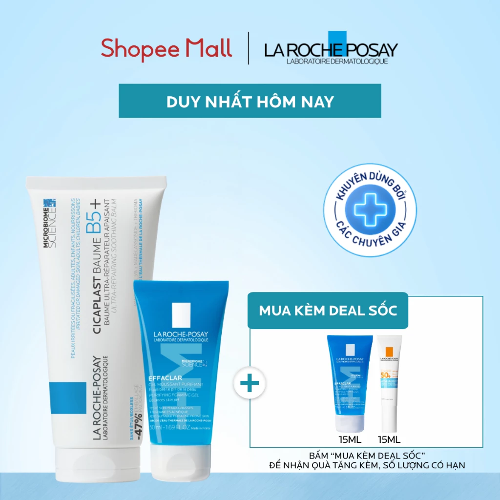 [FS] Bộ đôi làm sạch và phục hồi làn da La Roche-Posay Cicaplast Baume B5+ 100ml