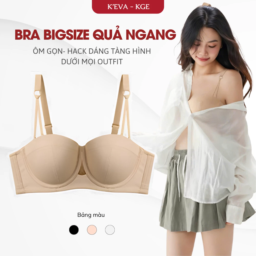 Áo Lót BIGSIZE Quả Ngang Dây Kép Cup BC, CD Cho Người Ngực Lớn Nâng Đỡ Chống Xề Hiệu Quả 20557