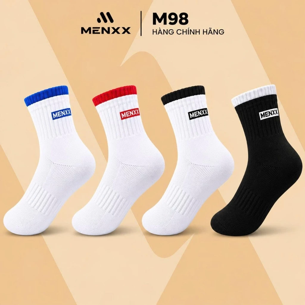 Tất Thể Thao Co Giãn 4 Chiều Thấm Hút Mồ Hôi Thoáng Khí Êm Chân Mềm Mại Tất Nam Nữ Đi Học Đi Làm Tập Gym Chạy Bộ M98