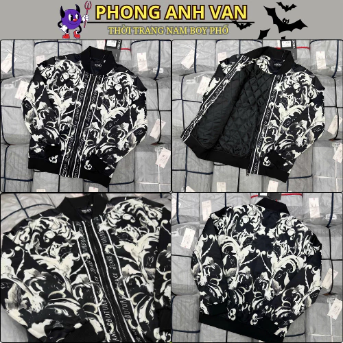 Áo Khoác Gío Nam Vesc In Hoa Văn Chần Bông Cực Nét - Áo Khoác Bomber Nam Nữ Cao Cấp