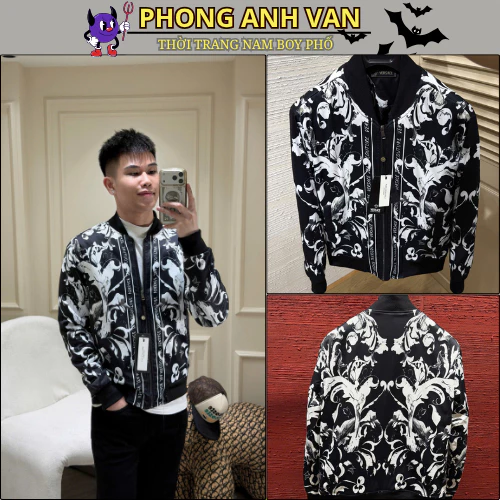Áo Khoác Gío Nam Vesc In Hoa Văn Chần Bông Cực Nét - Áo Khoác Bomber Nam Nữ Cao Cấp Cực Nét