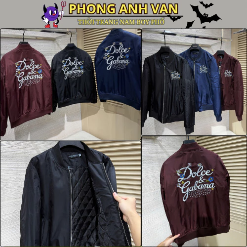 Áo Khoác Gío Nam Đonche Thêu Chữ Lưng Phối Hoa Cực Nét - Áo Khoác Bomber Nam Nữ Cao Cấp Siêu Đẹp