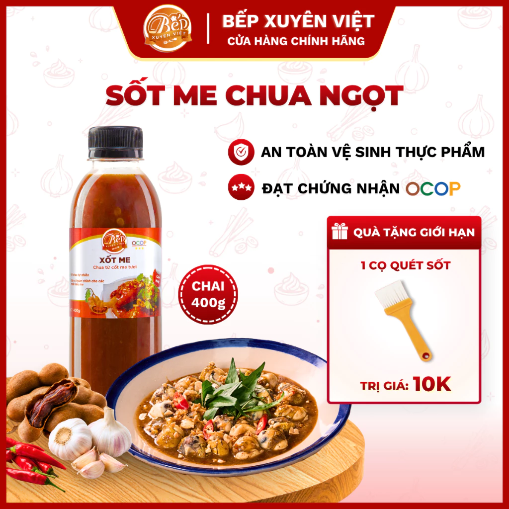 [HỎA TỐC]Sốt me làm sườn xào chua ngọt Bếp Xuyên Việt, dùng cho gà chiên, chấm thịt nướng, cút lộn,me tươi tự nhiên