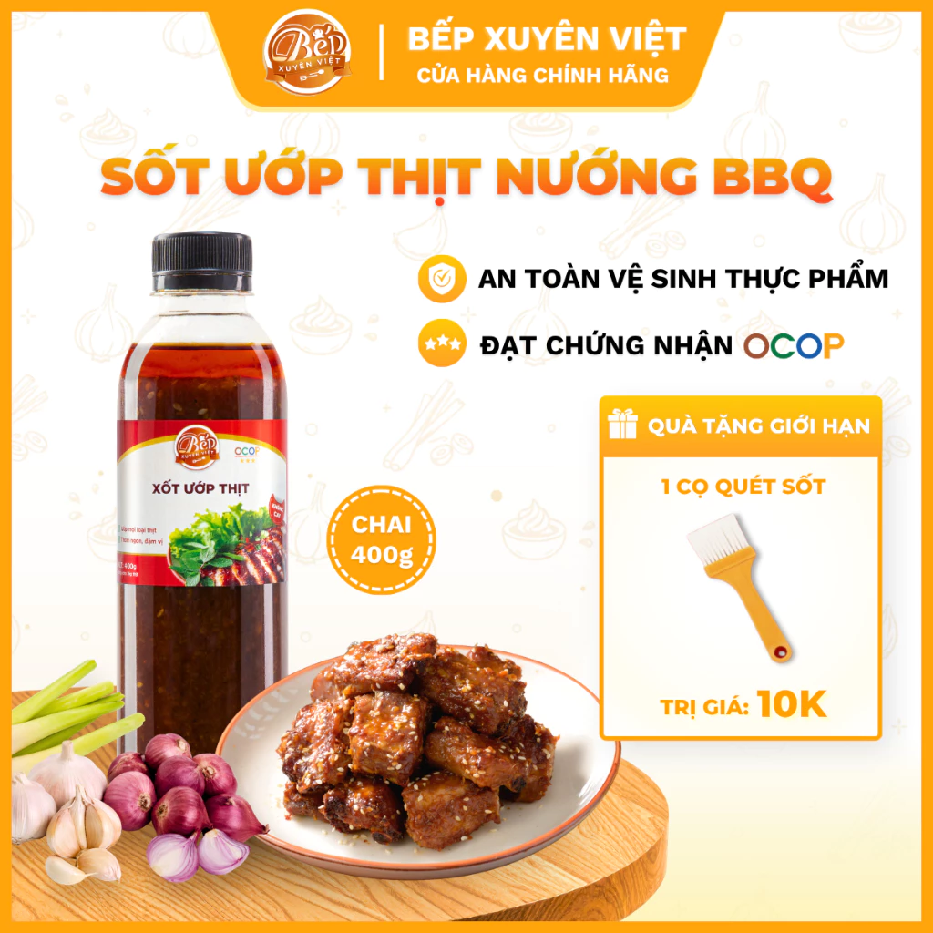 Gia Vị Sốt Ướp Thịt Nướng BBQ Bếp Xuyên Việt - Nước Xốt Ướp Đồ Nướng Heo Bò Gà Hải Sản, Gói Tiện Lợi Ngon
