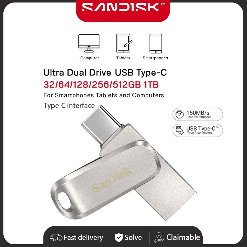 USB 3.2 OTG SanDisk Ultra Dual Drive Luxe SDDDC4-G46upto 400MB/s…
