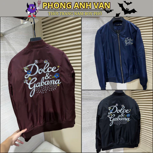 Áo Khoác Gío Nam Đonche Thêu Chữ Lưng Phối Hoa Cực Nét - Áo Khoác Bomber Nam Nữ Cao Cấp