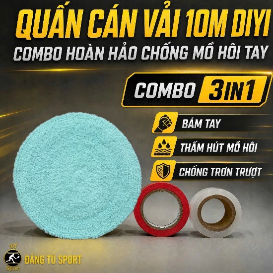CB01- Quần cần vải 10m DIYI Combo 3in1 chống mồ hôi tay kèm băng tay và băng thấm mồ hôi