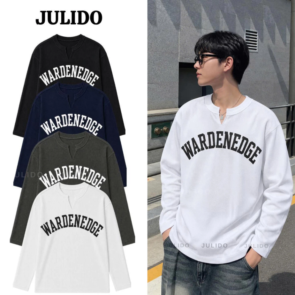 Áo Thun Dài Tay Longsleeve WARDENEDGE JULIDO Chất Liệu Cotton Waffle Form Boxy Unisex Nam Nữ