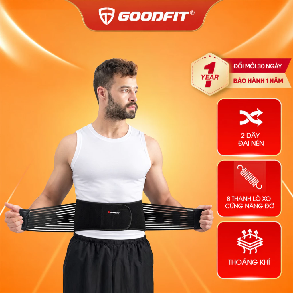 Đai lưng tập Gym, đai tập Gym bảo vệ cột sống chống đau lưng GoodFit GF722WS